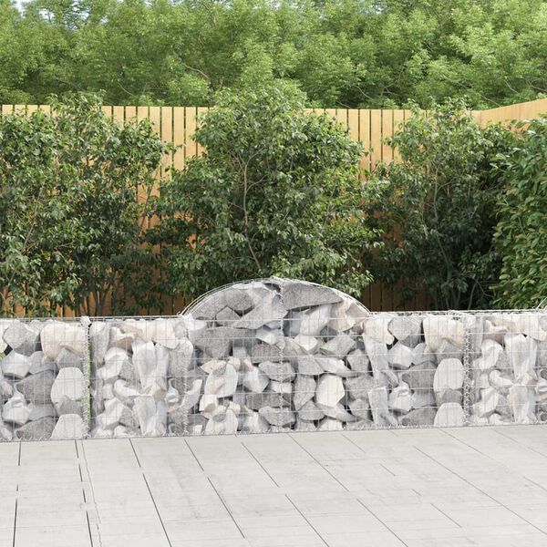 vidaXL Gabion Basket Set of 6 Silver Galvanized iron Durable