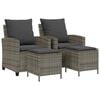 vidaXL Garden Sofa Set Grey PE Rattan Large Removable Covers