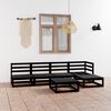 vidaXL Garden Lounge Set Black Solid Pine Wood 6 Piece Set Modular