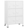 vidaXL Storage Chest White Metal Medium Storage Chest Rectangular