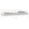 vidaXL Day Bed White Solid pine wood Single Convertible