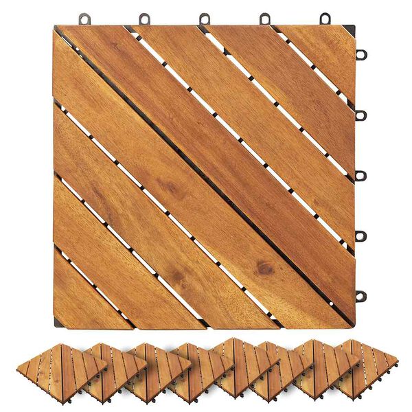 vidaXL Decking Tiles 20 pcs Brown 11.8"x11.8" Solid Wood Acacia