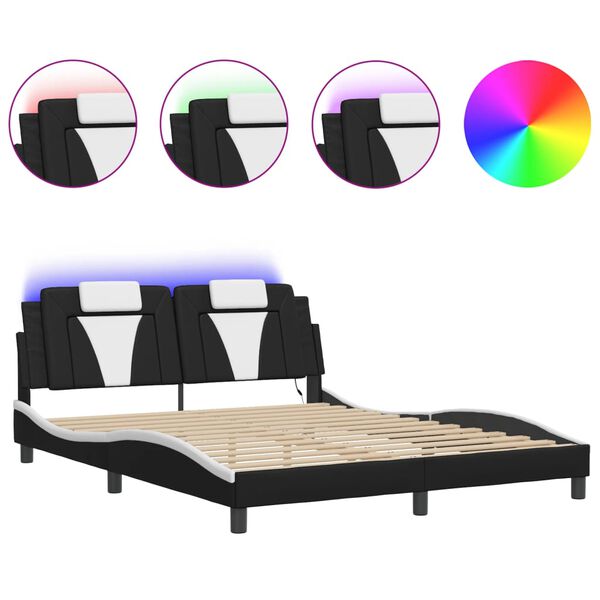 vidaXL Bed Frame Black and White