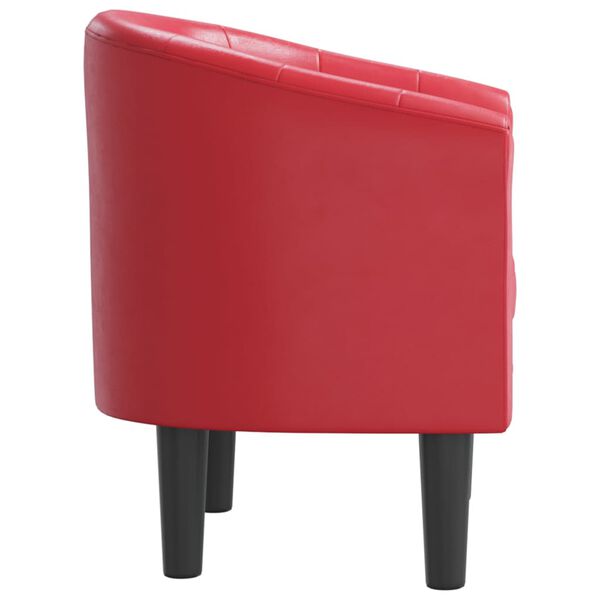 vidaXL Tub Chair Red Faux leather, pinewood, plywood Compact Modern