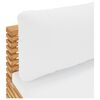 vidaXL Middle Sofa Cream and Teak Solid teak wood, 100% polyester fabric