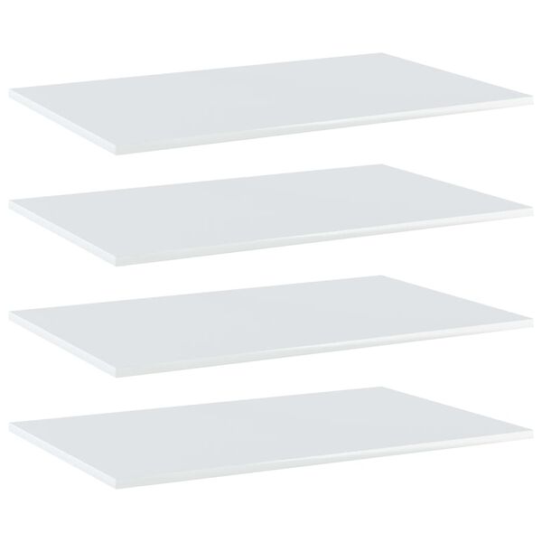 vidaXL Shelf Set of 4 High gloss white Engineered wood 31.5 x 19.7 in