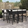 vidaXL Garden Bar Set Black PE rattan Large Seats Many Bar Table Set