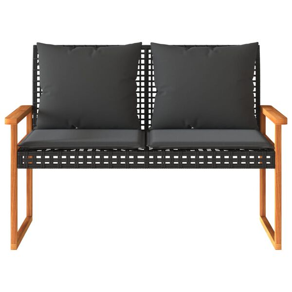 vidaXL Garden Bench Black and brown PE Rattan Standard