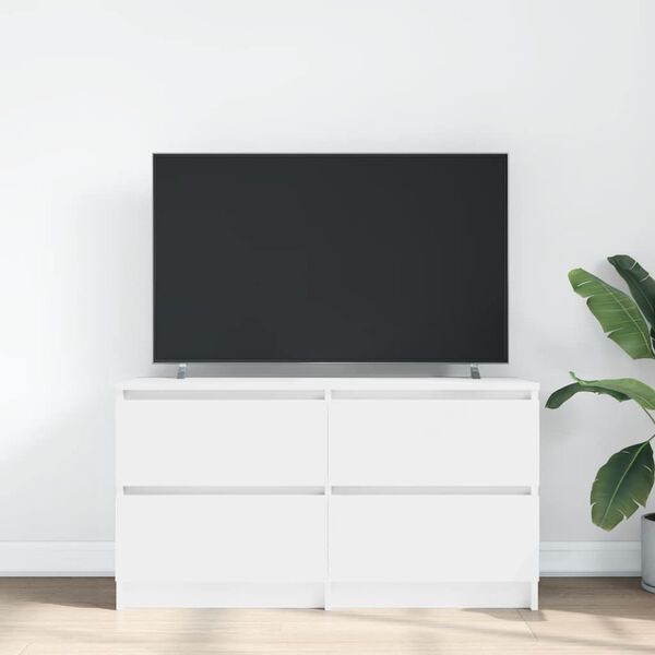 vidaXL TV Cabinet White Engineered wood Medium TV Cabinet Rectangular