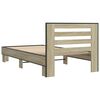 vidaXL Bed Frame Sonoma Oak Engineered wood, metal Twin Durable