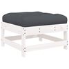vidaXL Garden Footstool White, Anthracite