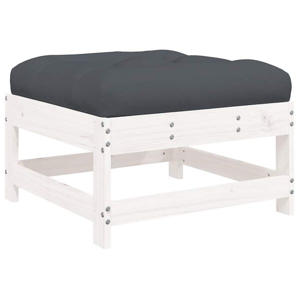vidaXL Garden Footstool White, Anthracite