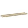 vidaXL Wall Shelf Set of 2 White and Sonoma Oak MDF 23.6in long