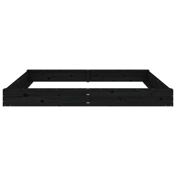 vidaXL Sandbox Black Solid pine wood 78.7 x 78.7 in Adjustable Armrests