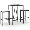 vidaXL Garden Bar Set Black and Cream White