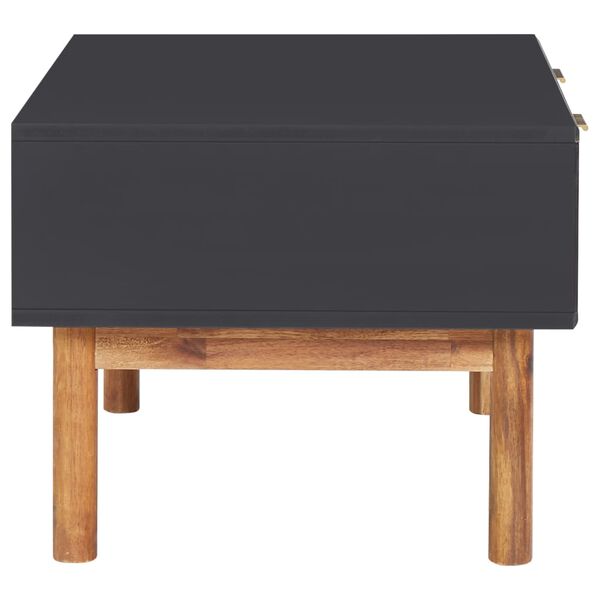 vidaXL Coffee Table Matt Black and Dark Brown