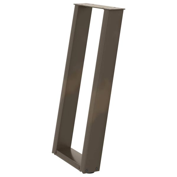 vidaXL Console Table Legs U-Shaped 2 pcs Natural Steel 11.0x(28.3-28.7)" Steel