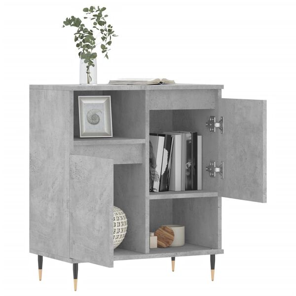 vidaXL Sideboard Concrete Grey Engineered wood, Iron 23.6 x 13.8 x 27.6 in