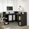 vidaXL Desk Black Engineered wood Large Desk Modern Computer Desk