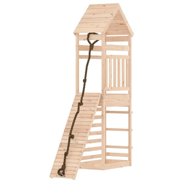vidaXL Playhouse Natural Pine Solid Pine Wood Large Durable Playhouse