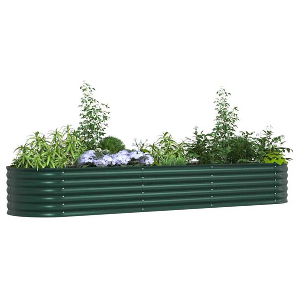 vidaXL Garden Raised Bed Green 126" x 31.5" x 17.3" Steel