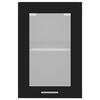 vidaXL Hanging Glass Cabinet Black Engineered wood, glass