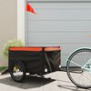 vidaXL Bike Trailer Black and Orange 99.2 lb Iron