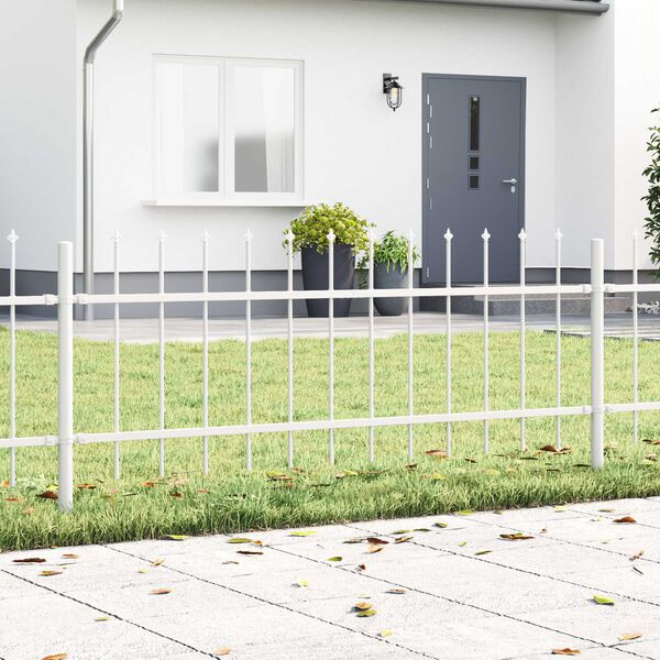 vidaXL Garden Fence White 1.7 x 0.6 m Powder-coated steel