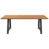 vidaXL Dining Table Light brown Solid oak wood Large Adjustable Feet