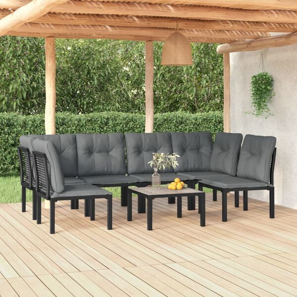 vidaXL Garden Lounge Set Black, Dark Grey