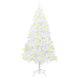 vidaXL Artificial Christmas Tree White PVC, Steel Large Ornaments