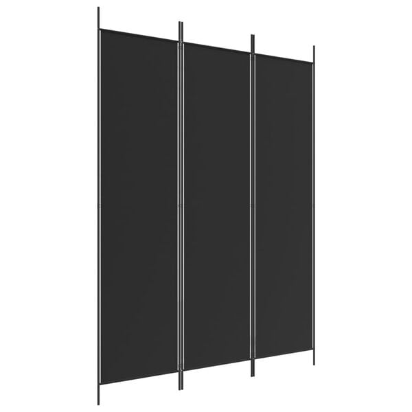 vidaXL 3-Panel Room Divider Black 59.1"x78.7" Fabric