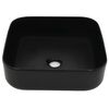 vidaXL Basin Ceramic Square Black 15"x15"x5.3"