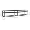 vidaXL TV Cabinet Black Tempered Glass 78.7 x 15.7 x 15.9 in Sleek