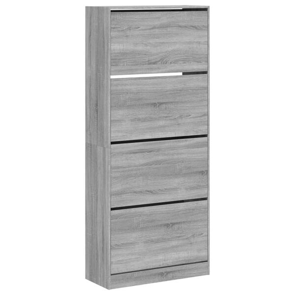 vidaXL Shoe Cabinet Gray Sonoma Engineered wood 31.5 x 13.4 x 73.8 in