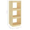 vidaXL Book Cabinet Pine Solid pine wood Medium Book Cabinet