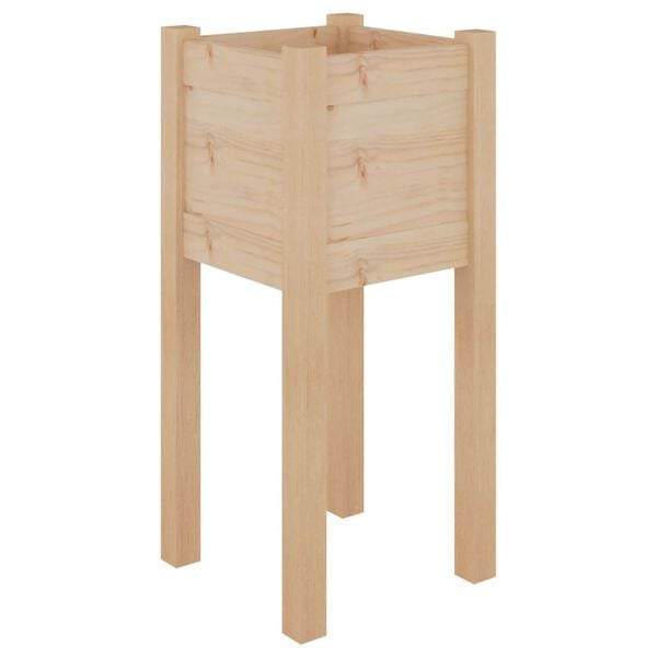vidaXL Planter Natural Wood Solid pinewood 12.2 x 12.2 x 27.6 in Durable