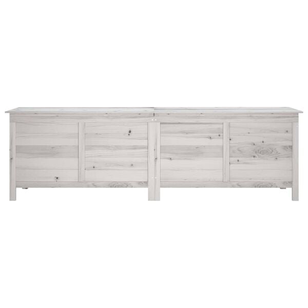 vidaXL Garden Storage Box White Solid fir wood 78.1 x 19.7 x 22.2 in