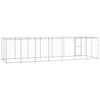 vidaXL Dog Kennel Silver Galvanized steel, PE 182.7 sq ft Durable
