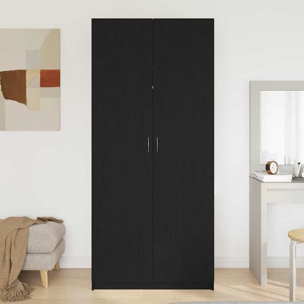 vidaXL Wardrobe Black Oak 35.43 x 20.47 x 78.74 in Engineered Wood