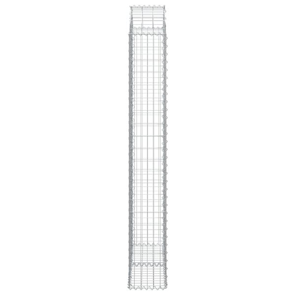 vidaXL Gabion Basket Silver Galvanized iron 39.4 x 11.8 x 78.7/86.6 in
