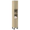 vidaXL Bathroom Cabinet Sonoma Oak Engineered Wood, Iron Tall and Slim