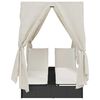 vidaXL Double Sun Lounger with Roof Black 205 x 129 x 200 cm PE rattan