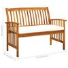 vidaXL Garden Bench Cream white cushion, Wood tone bench