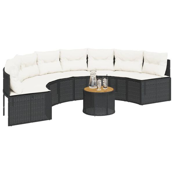 vidaXL Patio Sofa Black, Cream white
