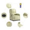 vidaXL Massage Recliner Chair Cream Real leather, metal, plywood Standard