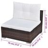 vidaXL Lounge Set Brown Powder-coated steel Medium Modular