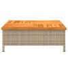 vidaXL Parasol Base Cover Beige and brown PE Rattan and Acacia Wood