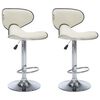 vidaXL Bar Stool Set of 2 Cream Faux leather, chrome steel Adjustable