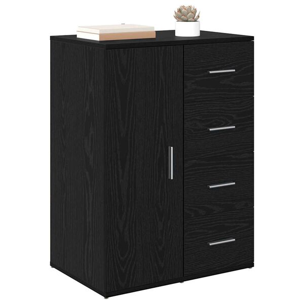 vidaXL Sideboard Black Oak 23.23 x 15.35 x 31.50 in Engineered Wood